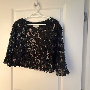 Astrid Black Sequin Top